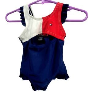 Tommy Hilfiger Infant Red White And Blue Swimsuit Size 3-6 Months‎